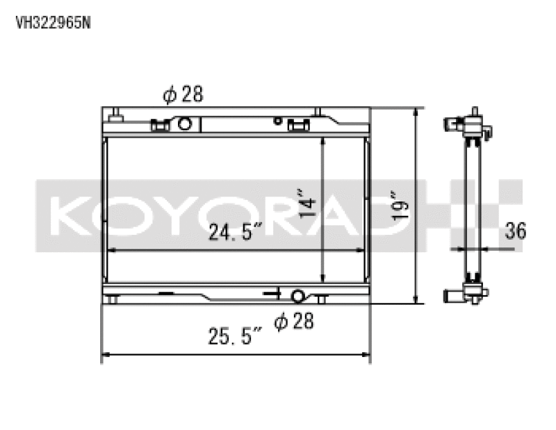 Koyo 14-19 Ford Fiesta ST 36mm Hyper Core + NFLO Triple Pass Radiator