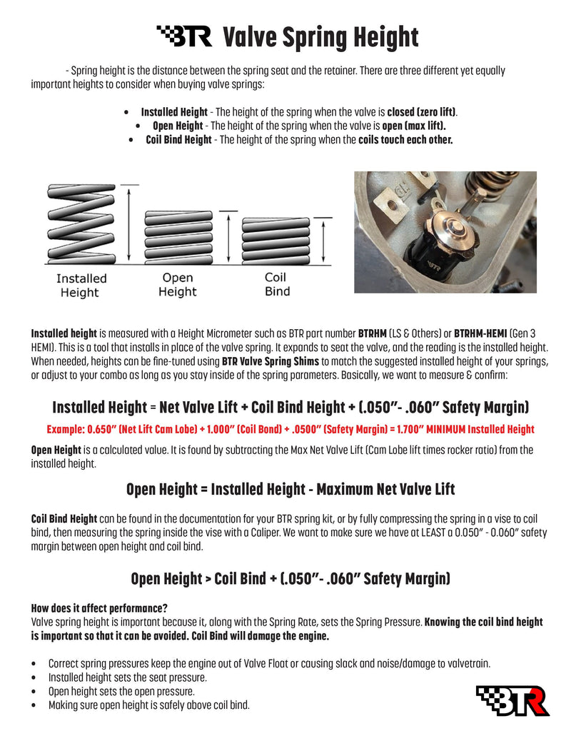 BTR PLATINUM LS DUAL SPRING KIT - .660" LIFT - SK001
