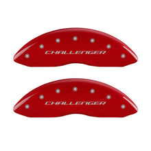 Load image into Gallery viewer, MGP 4 Caliper Covers Engraved Front & Rear Block/Challenger Red finish silver ch