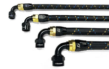 Load image into Gallery viewer, GReddy AN10 90 Degree Swivel Hose End - Black/Gold Anodized