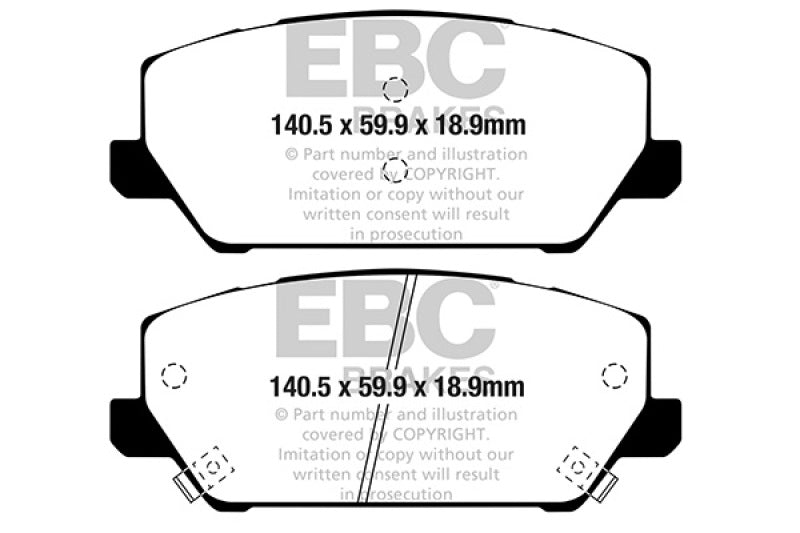 EBC 2019+ Hyundai Veloster N (2nd Gen) 2.0L Turbo Redstuff Front Brake Pads