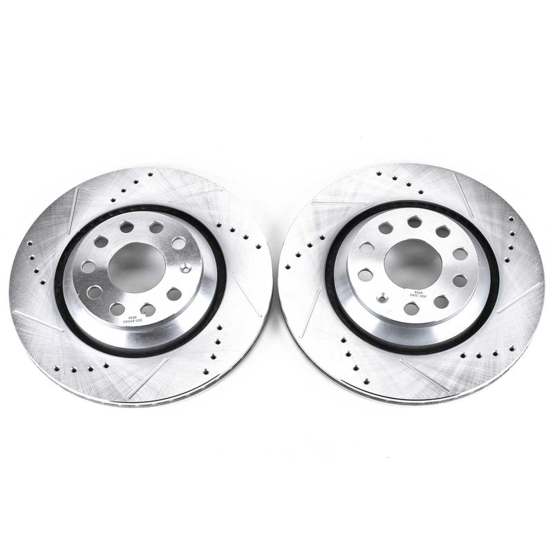 Power Stop 17-18 Audi RS3 Rear Evolution Drilled & Slotted Rotors - Pair