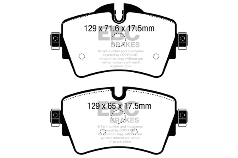 EBC 14+ Mini Hardtop 2.0 Turbo Cooper S Redstuff Front Brake Pads