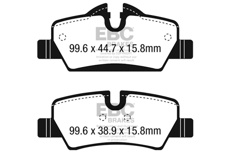EBC 14+ Mini Hardtop 1.5 Turbo Cooper Redstuff Rear Brake Pads