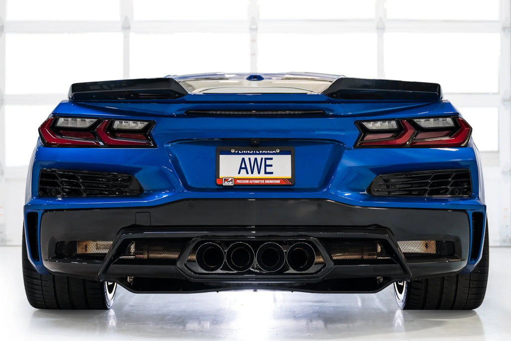 AWE 2023 C8 Corvette Z06 SwitchPath Cat-Back Exhaust - Diamond Black Tips