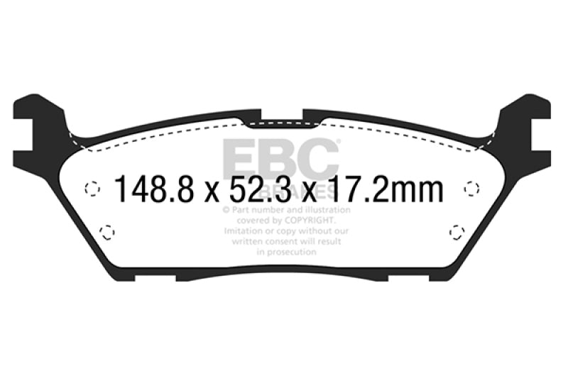 EBC 15+ Ford F150 2.7 Twin Turbo (2WD) Electric PB Extra Duty Rear Brake Pads