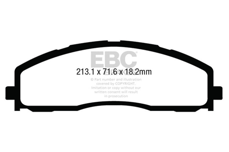 EBC 13+ Ford F250 (inc Super Duty) 6.2 (2WD) Greenstuff Front Brake Pads