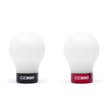 Load image into Gallery viewer, Cobb Mazda 6-Speed Weighted COBB Shift Knob - White (Incl. Both Red + Blk Collars)