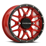 Raceline A94R Krank 14x7in / 4x110 BP / 10mm Offset / 83.8mm Bore - Red & Black Lip Wheel