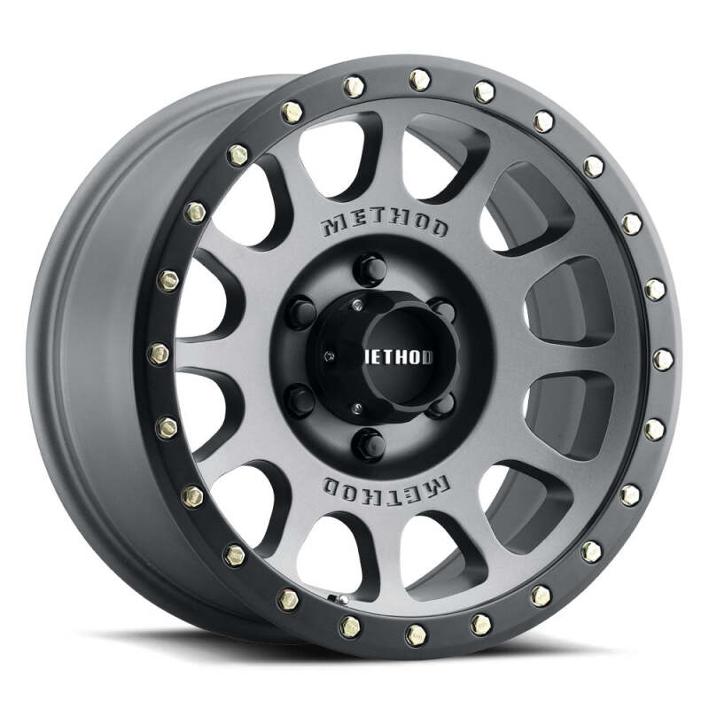 Method MR305 NV 17x8.5 / 0mm Offset / 5x150 BP / 116.5mm CB / Titanium - Matte Black Lip Wheel