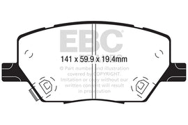 EBC 2015+ Fiat 500X 1.4L Turbo Greenstuff Front Brake Pads