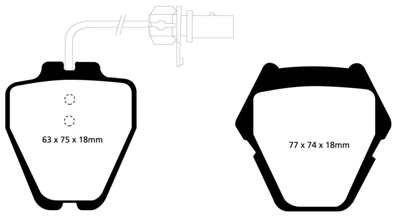 EBC 99-01 Audi A6 Quattro 2.7 Twin Turbo Sedan (8 Pad Set) Redstuff Front Brake Pads