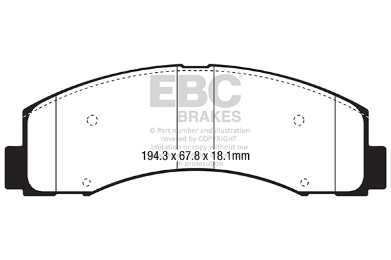 EBC 2018+ Ford F-150 2.7L Twin Turbo (2WD) Yellowstuff Front Brake Pads