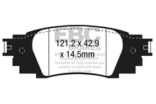 Load image into Gallery viewer, EBC 2016+ Lexus RX350 3.5L Yellowstuff Rear Brake Pads