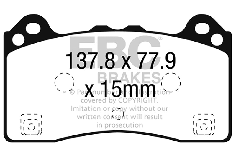 EBC 15-16 Ford Focus RS Yellowstuff Front Brake Pads