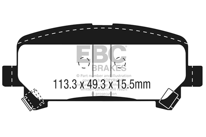 EBC 15+ Chevrolet Colorado 2.5 Yellowstuff Rear Brake Pads