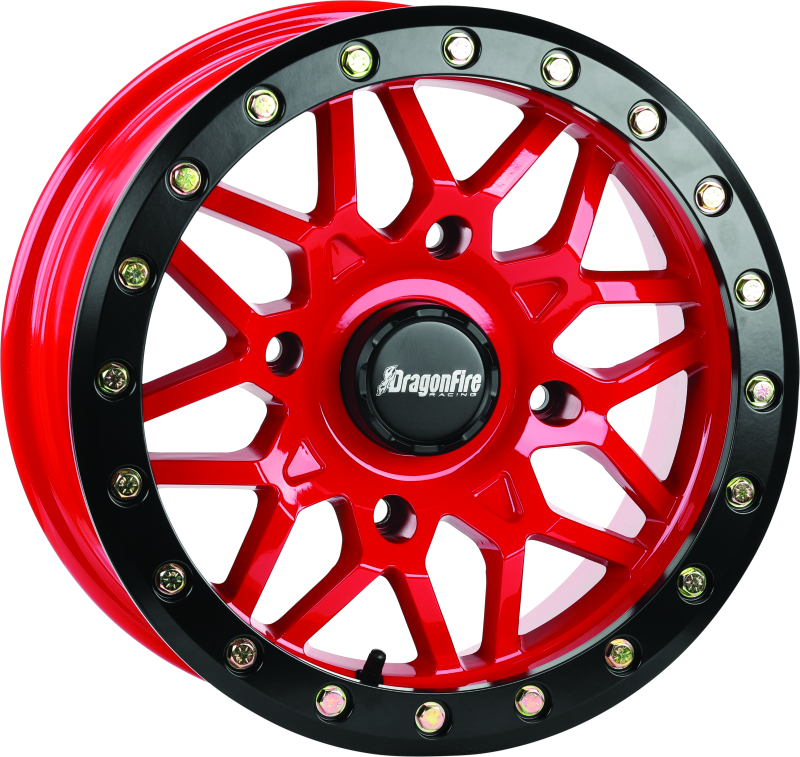 DragonFire Racing Typhon Wheel 15X7 4/156 5+2 +10 Machined Red