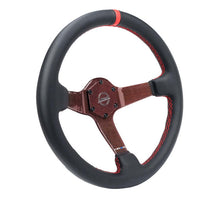 Load image into Gallery viewer, NRG Carbon Fiber Steering Wheel 350mm 3in Deep Red Carbon Fiber Red Stiching Red Center Mark Leather