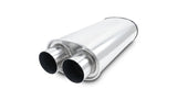 Vibrant Universal Streetpower 2.5in Stainless Steel Dual In-Out Oval Muffler