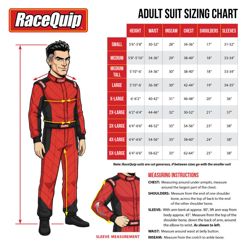 RaceQuip Black SFI-1 1-L Suit - Medium