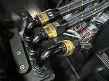 Load image into Gallery viewer, GReddy AN10 90 Degree Swivel Hose End - Black/Gold Anodized