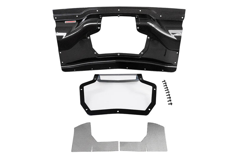 Corsa 2020+ Chevrolet Corvette C8/Z06 Carbon Fiber Air Intake Trunk Panel with Polycarbonate