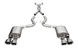 Corsa 20-22 Ford Mustang GT500 3.0in Dual Rear Exit Catback w/ Twin 5.0in Polish Slash Cut Pro Tips