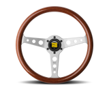 Momo Indy Steering Wheel 350 mm - Magoany Wood/Brshd Spokes