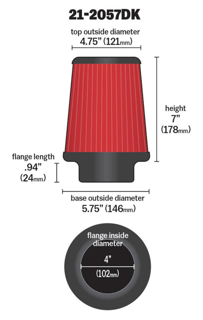 AEM Dryflow 4in x 7in Dryflow