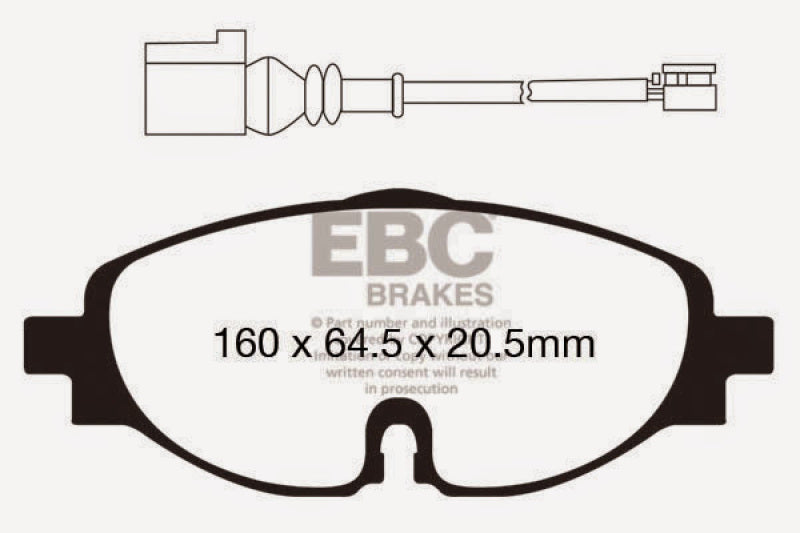 EBC 14+ Audi A3 1.8 Turbo Ultimax2 Front Brake Pads