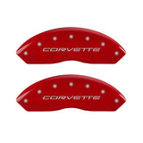 MGP 4 Caliper Covers Engraved Front & Rear C5/Corvette Red finish silver ch