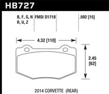 Hawk 2014 Chevrolet Corvette HPS 5.0 Rear Brake Pads