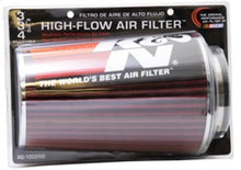 Load image into Gallery viewer, K&amp;N Universal Air Filter Chrome Round Tapered Red - 4in Flange ID x 1.125in Flange Length x 9.5in H