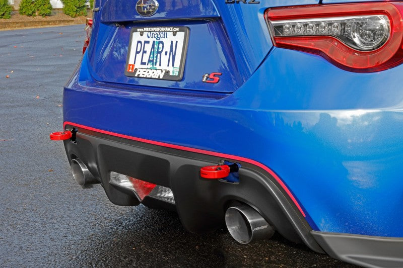 PERRIN 13-26 Subaru BRZ / 13-20 Scion FRS & Toyota 86 / 22-26 GR86 Tow Hook Kit (Rear) - Red