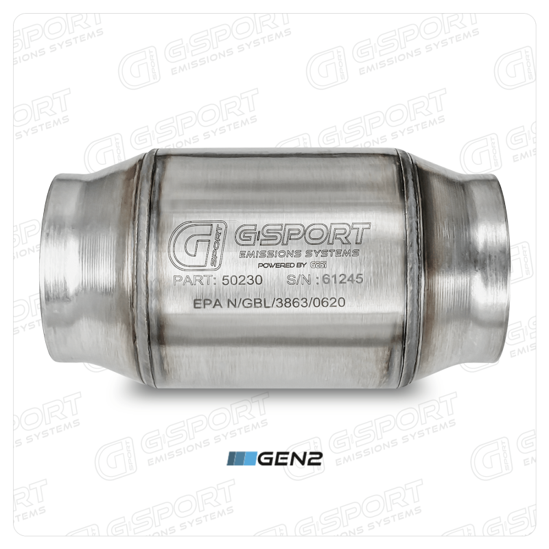 GESI G-Sport 400 CPSI GEN 2 EPA Compliant 3.0in Inlet/Outlet Catalytic Converter-4in x 4in-350-500HP