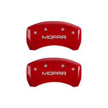 Load image into Gallery viewer, MGP 4 Caliper Covers Engraved Front &amp; Rear MOPAR Yellow finish black ch