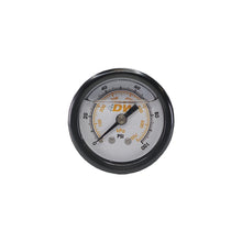 Load image into Gallery viewer, DeatschWerks 0-100 PSI 1/8in NPT Mechanical Fuel Pressure Gauge 1.5in Diameter Black Housing