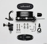 Wilwood HV Tandem M/C Kit w L/H Bracket & Prop Valve - 15/16in Bore Black-W/Pushrod