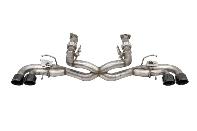 Corsa 2020-2025 Corvette C8 3in Valved Cat-Back 4.5in Blk Quad Tips - Fits Factory NPP Exhaust w/AFM