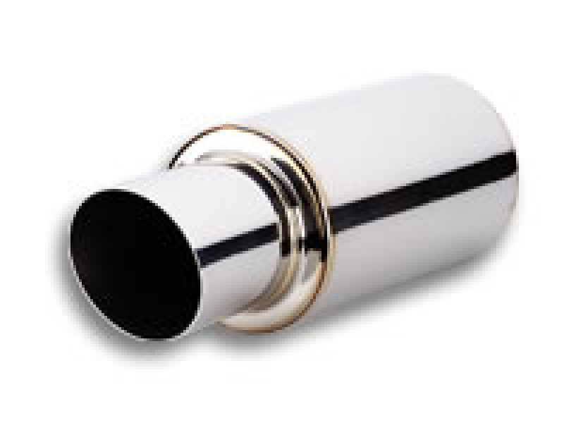 Vibrant TPV Turbo Round Muffler (17in Long) with 4in Round Tip Angle Cut - 3in inlet I.D.