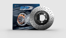 Load image into Gallery viewer, SHW 08-13 BMW M3 4.0L Left Front Cross-Drilled Lightweight Brake Rotor (34112283801)