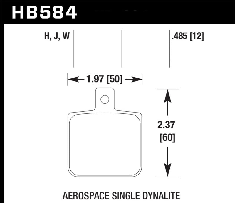 Hawk Aerospace Single Dynalite 12mm Thickness DTC-30 Race Brake Pads