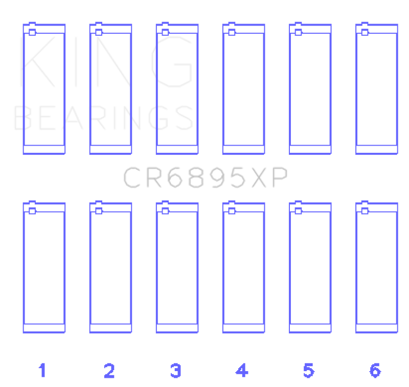 King Ford Ecoboost 3.5L V6 (Size 0.25) pMaxBlack Coated Connecting Rod Bearing Set