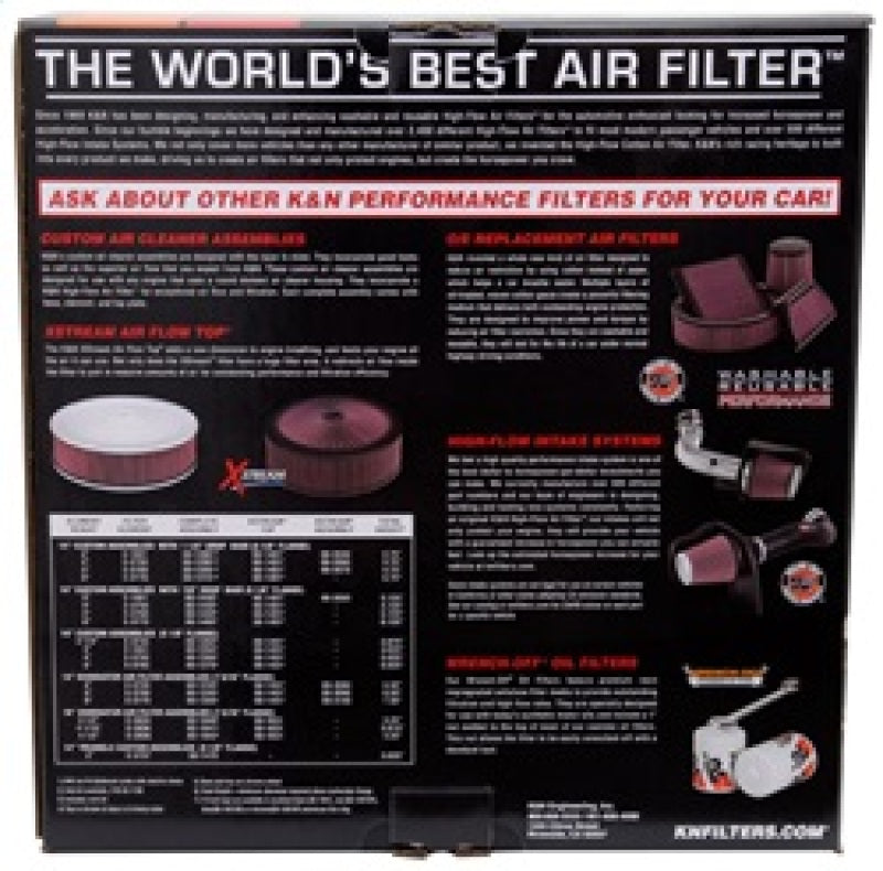 K&N Custom Air Filter 14in OD / 12in ID / 6in Height