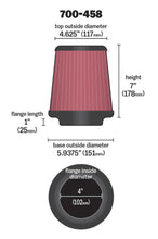 Load image into Gallery viewer, Airaid Universal Air Filter - Cone 4 x 7 x 4 5/8 x 7 w/ Short Flange