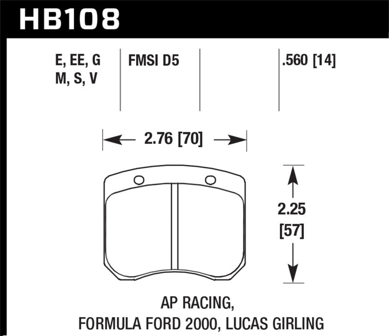 Hawk AP Racing 14mm Blue 9012 Race Brake Pads