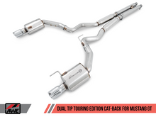 Load image into Gallery viewer, AWE Tuning S550 Mustang GT Cat-back Exhaust - Touring Edition (Chrome Silver Tips)