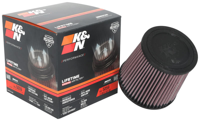 K&N Universal Air Filter 4in Flange / 5-3/8 in Base / 4-1/2in Top / 5in Height