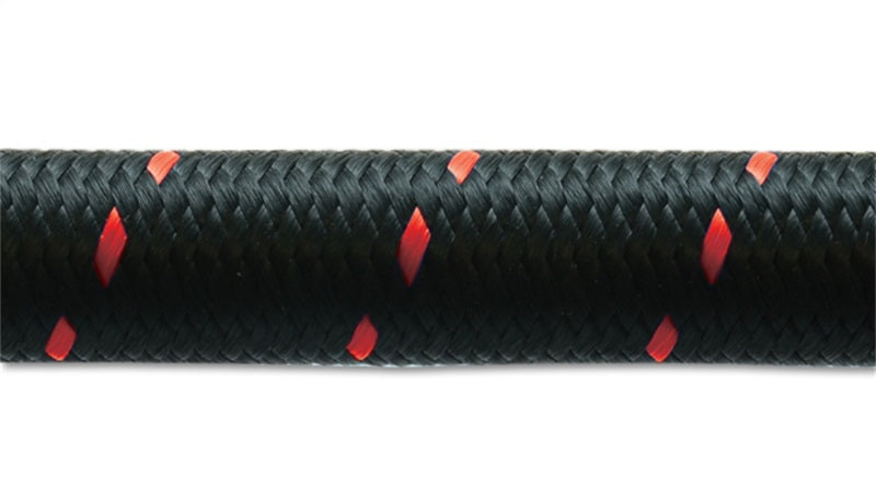 Vibrant -10 AN Two-Tone Black/Red Nylon Braided Flex Hose (20 foot roll)