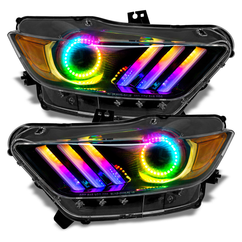 Oracle 15-17 Ford Mustang V6/GT/Shelby Dynamic DRL  w/ Halo Kit - ColorSHIFT - Dynamic